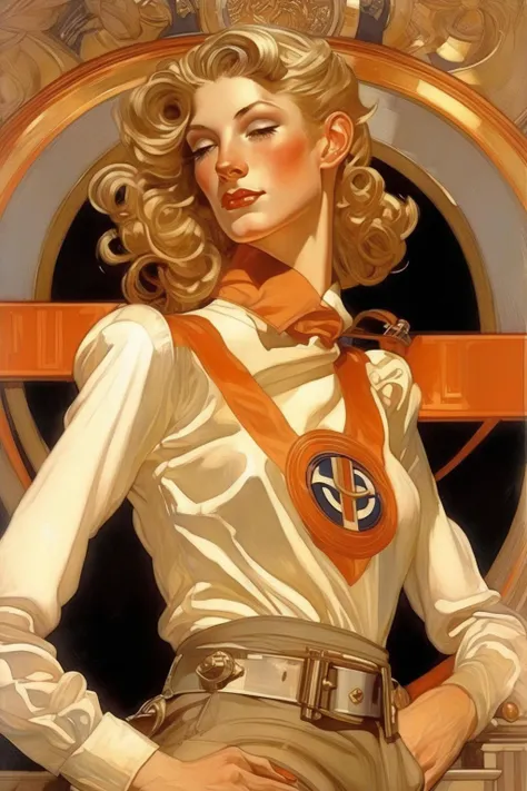 <lora:J.C. Leyendecker Style:1>J.C. Leyendecker Style - gisele jc leyendecker