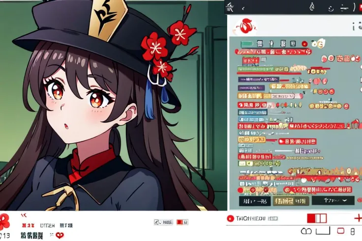 Highly detailed, High Quality, masterpiece, <lora:hutao1:0.9> hutaodef, ((small breasts)),  <lora:TwitchChat:1> TwitchChat
