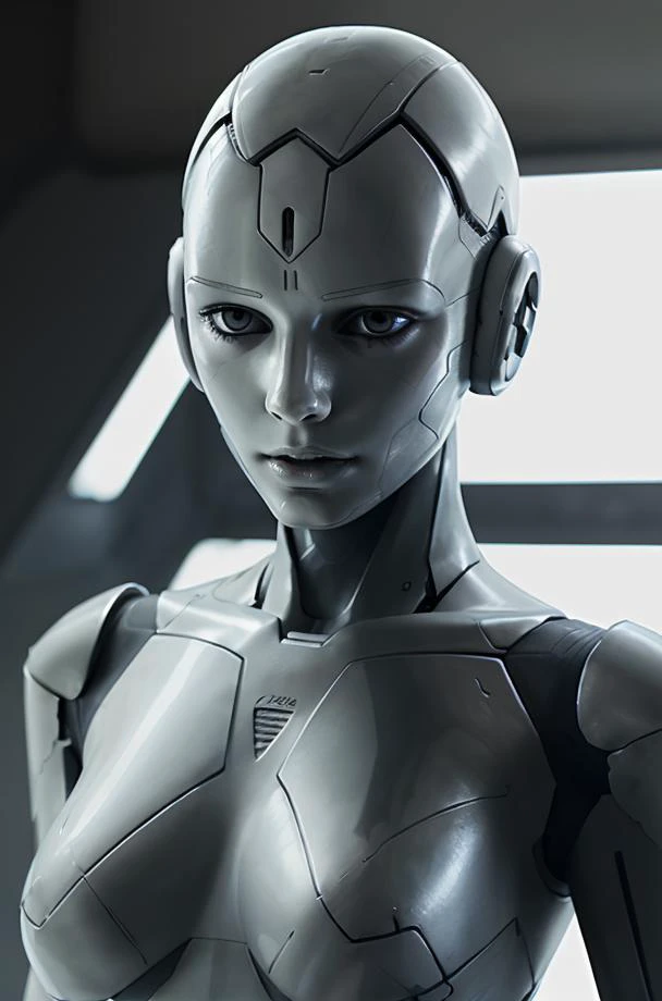 close up, half body, android woman, <lora:android_v3:.5>,metal, brushed metal texture