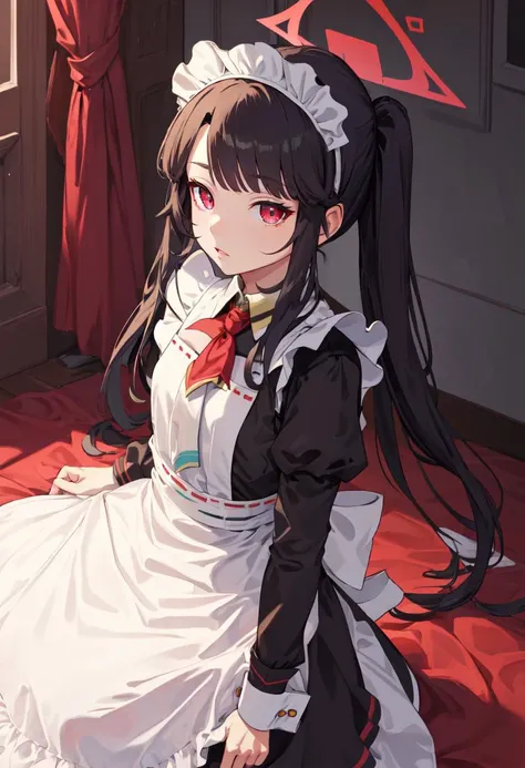 best quality, masterpiece, highres, solo, (fuuka_bluearchive:1.10), (maid:1.40), (long maid dress:1.15), 15 <lora:fuuka_bluearchive:0.80>