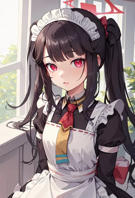 best quality, masterpiece, highres, solo, (fuuka_bluearchive:1.10), (maid:1.40), (long maid dress:1.15), 14 <lora:fuuka_bluearchive:0.80>