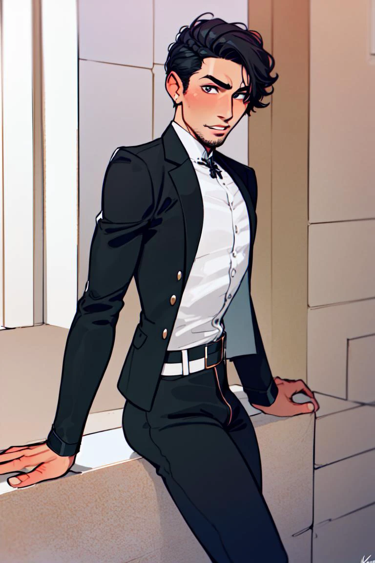 <lora:IncaseV1:1>Incase, (1boy), portrait of a man, fancy suit, stylish pose, (solo), photoshoot
