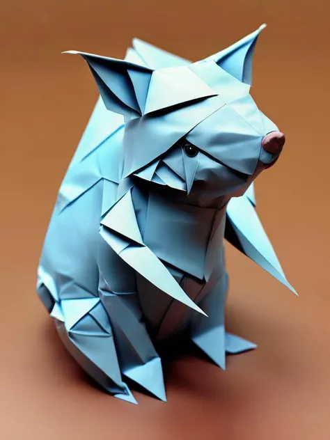 <lora:ORIGAMI:1>ORIGAMI style cute origami wombat