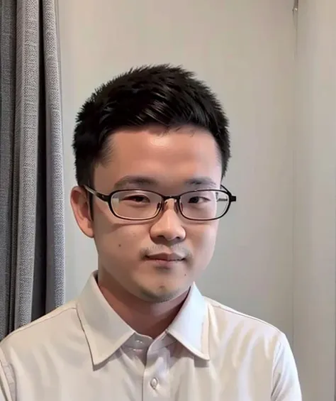 best quality, SKSmoguraSyamu, ,a man wearing glasses ,selfie, looking at viewer,petite man,Bule shirts,short sleeve,
(Professional photo:0.35),
, <lora:SKSmoguraSyamu-000025:0.8>