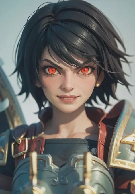 <lora:smite_bellona:0.8>, smite_bellona, evil grin, portrait, glowing eyes, red red eyes,, (masterpiece, best quality, detailed:1.3)