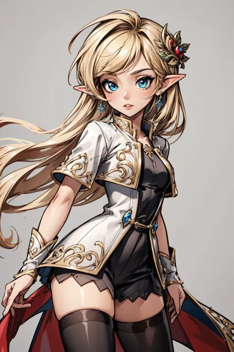 (masterpiece, best quality),  intricate details,
1girl,  <lora:mercedes_maplestory:0.8> mercedes \(maplestory\), 1girl, dress, hair ornament, blonde hair, thighhighs, pointy ears,