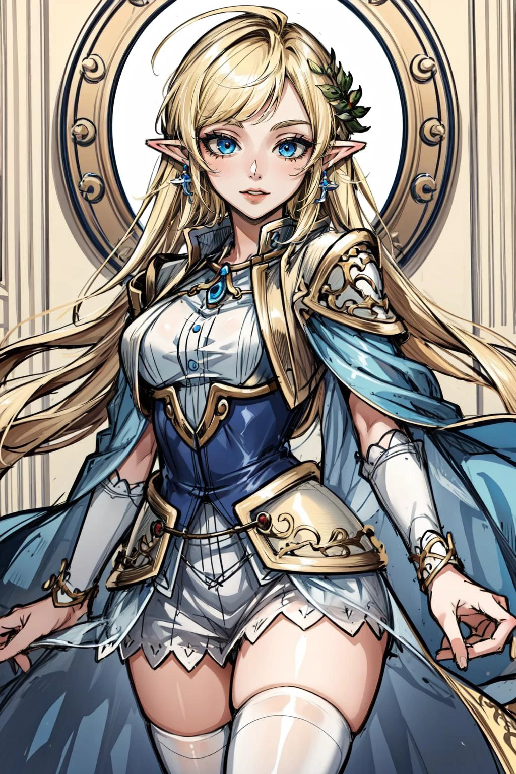(masterpiece, best quality), intricate details,
1girl, <lora:mercedes_maplestory:0.8> mercedes \(maplestory\), 1girl, dress, hair ornament, blonde hair, thighhighs, pointy ears,