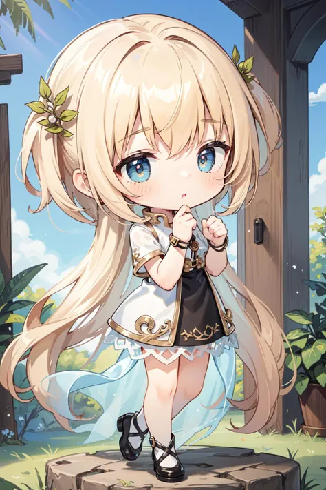 (Masterpiece:1.4), (best quality:1.2), <lora:mercedes_maplestory-000010:0.8>, chibi mercedes, 1girl, chibi, dress, blonde hair