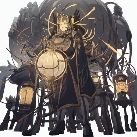 magic teas, people, stove, huge light globe on stand, white bg
, highres, hq, highly detailed <lyco:huachong:1>