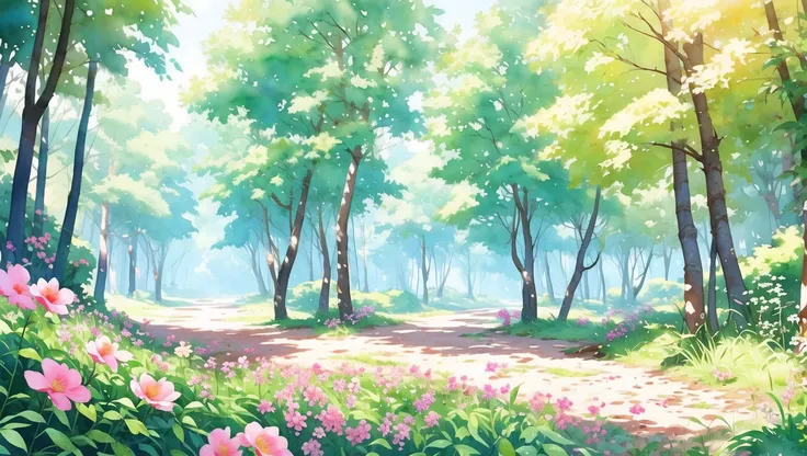 <lora:niji_vn_bg:1>, niji_vn_bg, no humans,
beautiful and magic forest, full with various flowers, multiple different animals and birds, watercolor style, Canon EOS 5D, soft lighting, in a forest