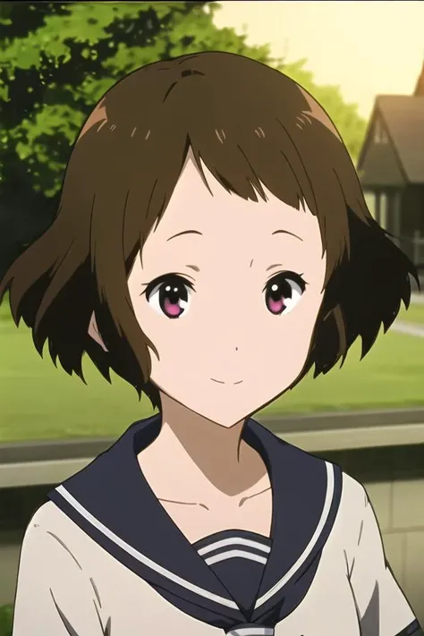 <lora:ibara_mayaka_v17-000004:0.9>, masterpiece, best quality, ibara_mayaka, short_hair closed_mouth, collarbone, school_uniform, looking_at_viewer, neckerchief, outdoors, sailor_collar, school_uniform, serafuku, smile, solo, upper_body