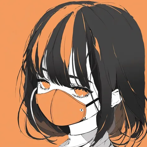 <lora:mourning_girl_xl:0.8>,1girl,orange background,