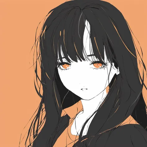 <lora:mourning_girl_xl:0.8>,1girl,orange background,