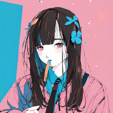 <lora:mourning_girl_xl:0.8>,1girl,pink background,
