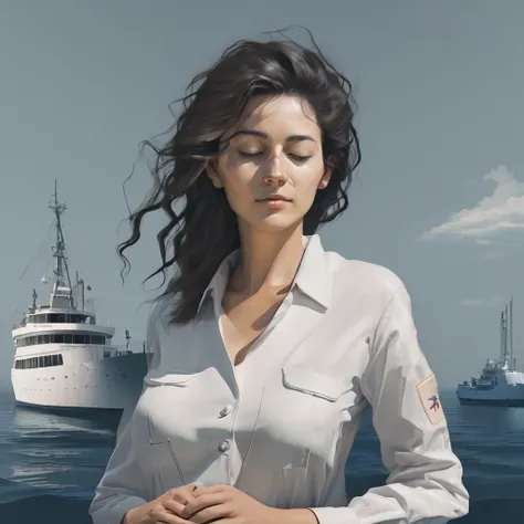 woman, Digital Simulations,Minimal,Maritime Activities