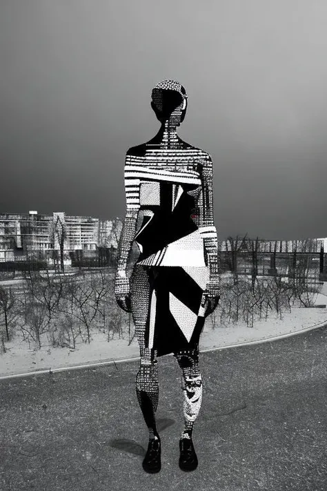 xyzvoidglitch, vktr, fog, mist, agitated sky, woman
