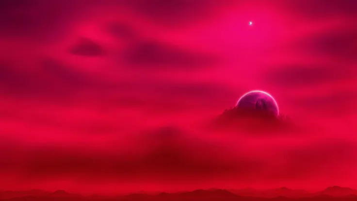 ethereal fantasy concept art of bizarre alien landscape, holographic,geometric,unholy,eclectic,whimsical sky, hot magenta hues, scenic, magnificent, celestial, ethereal, painterly, epic, majestic, magical, fantasy art, cover art, dreamy