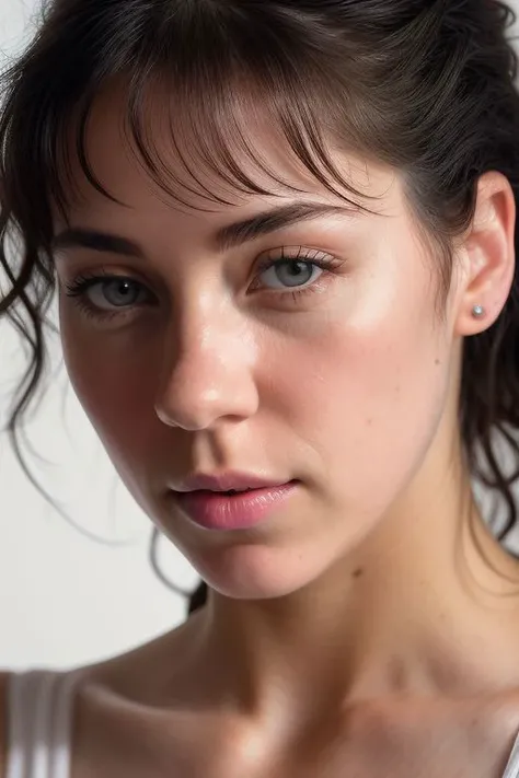 DEN_sabrina_alexis,
(headshot:1.1) portrait on a bright white background, (headshot:1.2), face focus, intricate (beautiful eyes:1.2), (wide open eyes:1.1), Big eyes,  clean photo, side lighting, low contrast, low saturation,
bokeh, f1.4, 40mm, photorealistic, raw, 8k, textured skin, skin pores, intricate details  <lora:epi_noiseoffset2:1>, epiCRealism