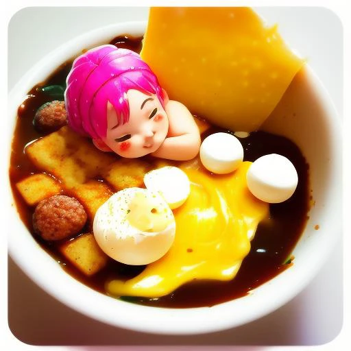 hippopotamus, food, cheek-to-cheek, 1girl, minigirl, pink hair, inside giant bowl of cheese <lora:FFMT:0.7:NORENDER><lora:food_girl_lora_01:1.0:NORENDER> cheese fondue, best quality, masterpiece