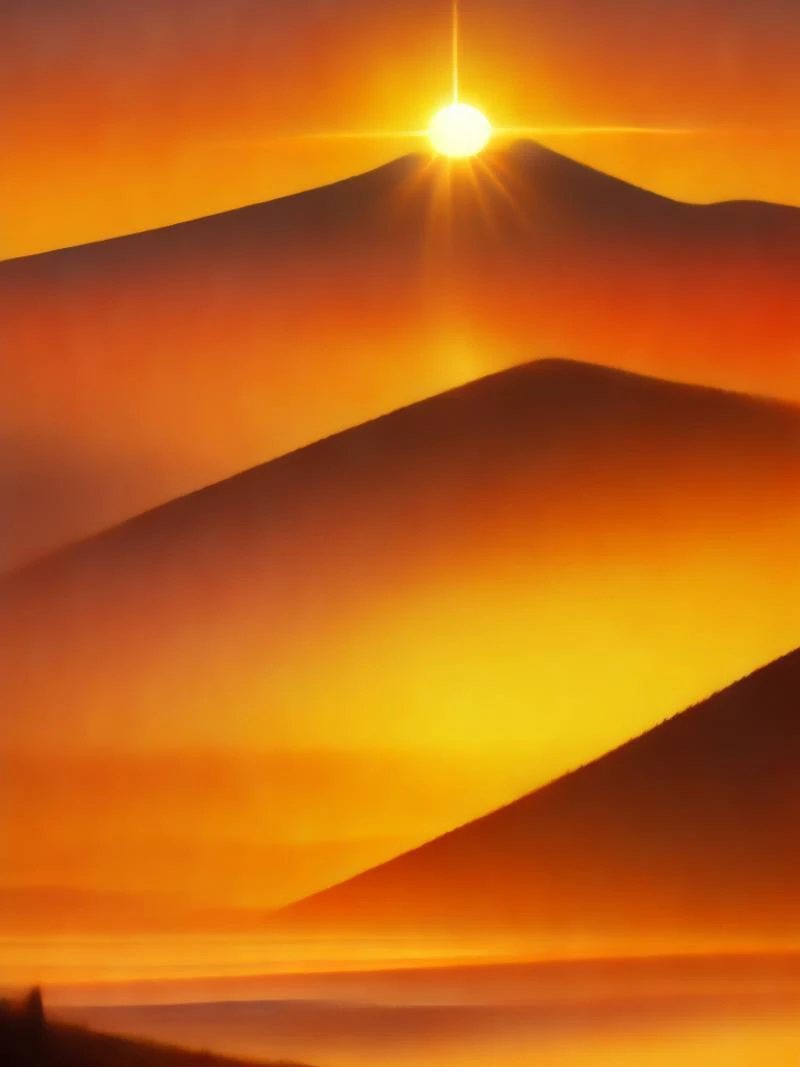 <lora:Aesthetics_Enhancer_SD:0.8>,masterpiece,absurd resolution,8k,
EnhanceImage,yellow and orange tone, no humans, scenery, sky, cloud, sunset, outdoors, sun, mountain, red sky, nature, bicycle, landscape