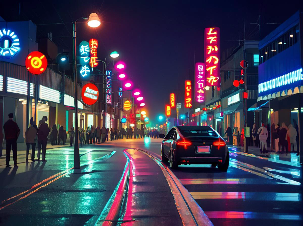 <lora:Aesthetics_Enhancer_pony:0.8>,score_9, score_8_up, score_7_up,BREAK
EnhanceImage,artifical lights, car, sign, neon lights, scenery, multiple boys, night, road, crowd, city