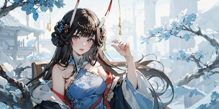 (masterpiece:1.2), best quality,PIXIV,Chinese ink painting,ink wash painting,
noshirodress, 1girl, thighhighs, manjuu (azur lane), long hair, china dress, looking at viewer, sleeveless dress, sleeveless, breasts, bare shoulders, official alternate costume, solo, blue dress,
<lora:Chinese ink painting_20230725220724-000018:1:1,0,0,0,1,1,1,0,0,0,0,0,1,1,1,1,1> <lora:noshirodress:1:1,1,1,1,0,0,0,1,1,1,1,0,0,0,0,0,0>