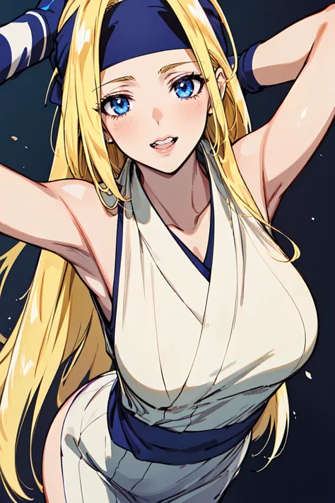 masterpiece,best quality, unreal engine, ultra res, extremely detailed,
1girl, waist, slender, (muscular:0.6), thigh
<lora:Style_hews_style:0.4><cutesexyrobutts_v2:0.4><lora_puuzaki-puuna-lora-v1:0.2>
<lora:Concept_Round_Breasts_V7:0.3>
ROUND BREASTS, big BREASTS
, parted lips, watchig at viewer,
above shot, high angle shot,
simple background
(anime style:1.3), key visual,
<lora:Style_Maki Yoko:0.>
<lora:Character_Yuki:1>
blonde hair, long hair, white japanese clothes, bare arms, fingerless gloves, headband, blue eyes, fingerless gloves,
upper body,
smile
<lora:NSFW_edgOrgasm_v2:0.6>female orgasm