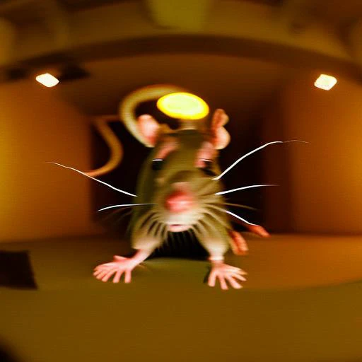 ((((rat)))) looking into the camera inside of ((scrbackrooms)), (fisheye lens),[[bad quality]] recording from old vhs camera with glitches and noise, ((chromatic abberation), glitches), tone mapped, detailed art,( realistic, scratched film tape, video artifacts), mini glow flares, phonk edit