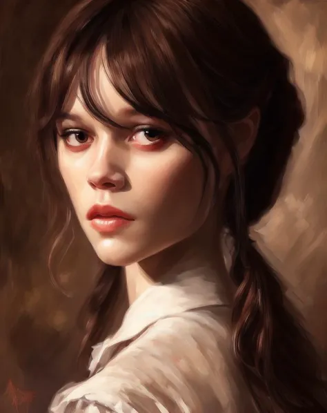 <lora:JennaOrtegaDogu2.1:.9> portrait photo of jenort, digital art by andrew atroshenko, very detailed, realistic, figurative painter, fineart, impressionist, by mondrian, by john singer sargent , by Jeremy Mann <lora:AndrewAtroshenko:1>