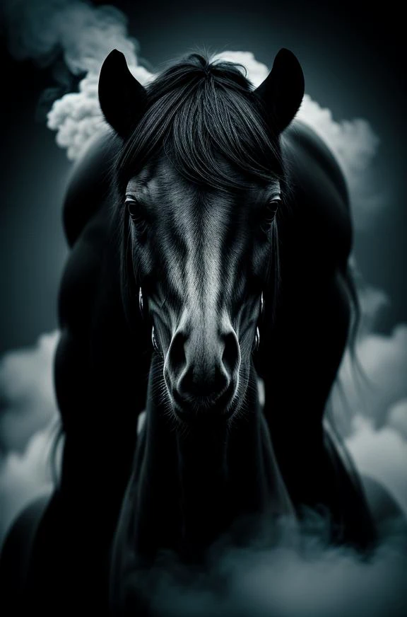 portrait of a black transparent ghost horse, glowing skull, covered in smoke, high contrast horror LUT
<lora:Detail Slider V2 By Stable :0.4>