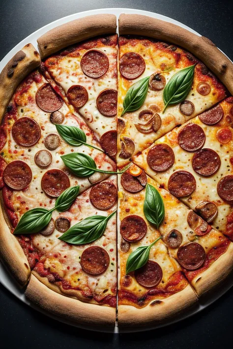 (Playful human-pizza synthesis:1, topped with quirky attributes, sliced in varied roles, delivering zest in the cheesy arena of lifeâs pizzeria.)