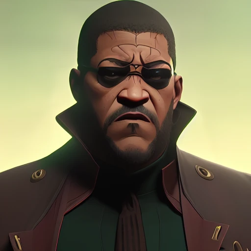 arcane style, Laurence Fishburne as (Morfeo) in (The Matrix I)