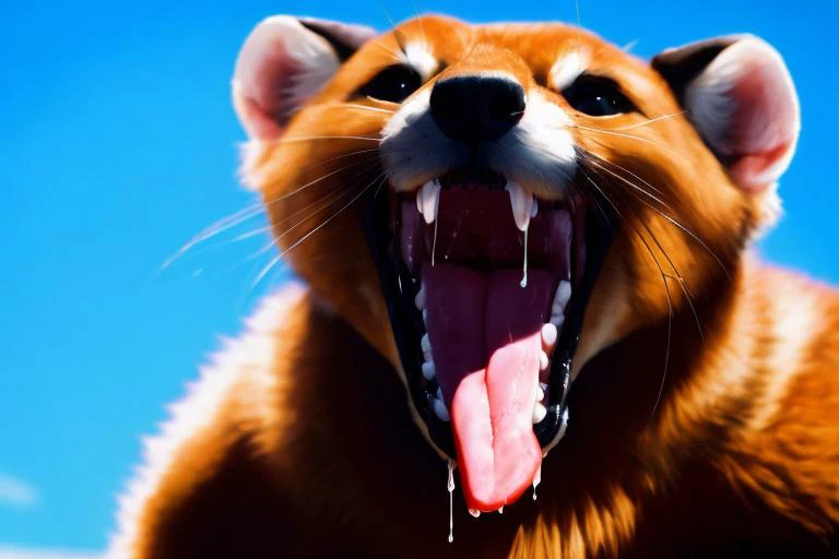 anthro, blurred_background, bodily_fluids, detailed_mouth, dripping, drooling, looking_at_viewer, male, mouth_shot, open_mouth, open_smile, outside, saliva, saliva_drip, saliva_on_tongue, saliva_string, salivating, solo, teeth, tongue, tongue_out, whiskers, domestic_ferret, mammal, mustelid, musteline, true_musteline, weasel