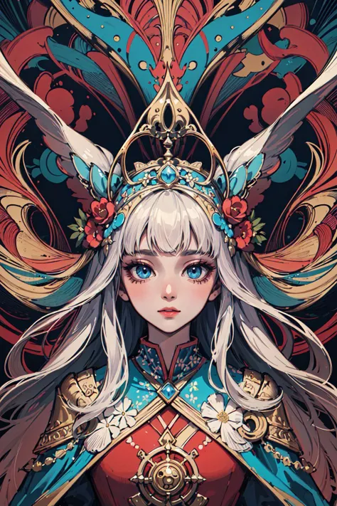 (masterpiece, top quality, best quality, official art, beautiful and aesthetic:1.2), (1girl:1.3), extremely detailed,(fractal art:1.2),colorful,highest detailed,(zentangle:1.2), (dynamic pose), (abstract background:1.5), (treditional dress:1.2), (shiny skin), (many colors:1.4), upper body, masterpiece, best quality,high quality,highres, 16K,RAW,ultra highres,ultra details,finely detail,an extremely delicate and beautiful,extremely detailed,real shadow, anime,highly detailed painted,award winning glamour paintting,wonderful paintting,art style,stylized,