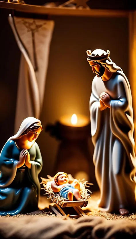 cinematic film still Nativity Scene, scenery, detailed background, masterpiece, best quality, high quality, absurdres <lora:nativity_scene_xl_v1:1> . shallow depth of field, vignette, highly detailed, high budget Hollywood movie, bokeh, cinemascope, moody, epic, gorgeous, film grain, grainy