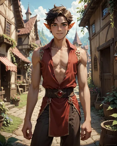 score_9, score_8_up, score_7_up, rating_questionable,
<lora:Half-Elves:0.7>,Halfelves,
1boy(halfelf male, pointy ears, young man, necromancer, seductive pose, , looking at the viewer, cowboy shot), fantasy village, depth of field, detailed background,
<lora:xl_more_art-full_v1:0.4>,
<lora:add-detail-xl:0.4>