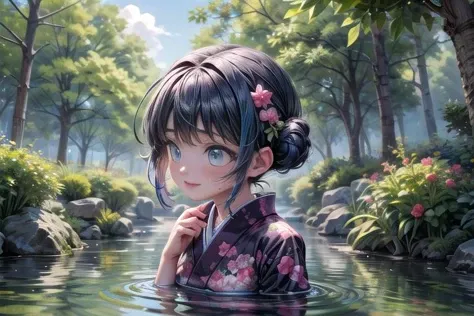 (masterpiece,8k, super high res,highly detailed:1.8),  (AS-Adult:1.5),(fantastic artistic depiction of immortal water goddess:1.3),(sfw:1.6),
beautiful,cute,solo,
(nature scene, mystical serene athmosphere:1.3),
cute beautiful excited genki (sakurabaaoi:1.5) (diving:1.3) in lake with magical purple lotus flowers, (blue_kimono:1.2),
(blue hair:1.3),(adult:2.5),
<lora:opll-f:0.4>,(opll),
<lora:Sakuraba_Aoi:0.6> 
<lora:EdobFairyTaleLandscape_v1.0:0.3>, (EdobFairyTaleLandscape:0.6) ,<lora:add_detail:1.2>,