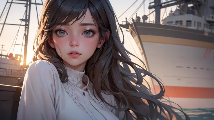 (ultra realistic,32k, masterpiece:1.2),(high detailed skin:1.1),( high quality:1.1),
intricate detail,
(detailed realistic background:1.3),
realistic lighting,
[cinematic lighting|sunset lighting],
hyperrealism,
soothing tones,
muted colors,
high contrast,
soft light,
sharp,
artistic photoshoot,
Ship