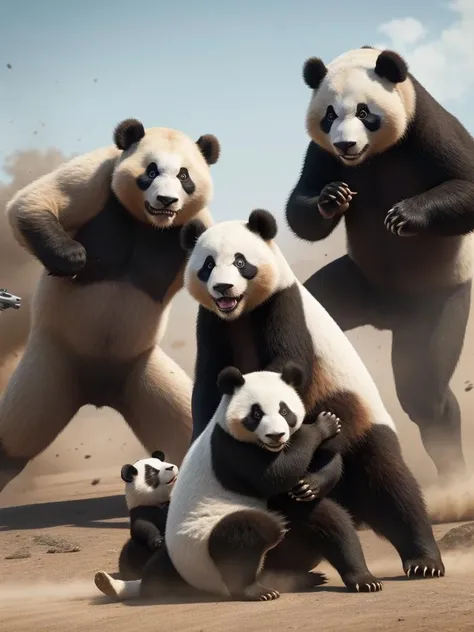 battlefield,gunfight,beast,dust,panda