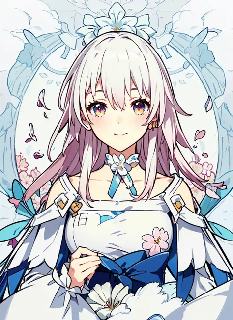 (((masterpiece))),(((best quality))),((ultra-detailed)),(illustration), 4k, simple, higres, simle background, extremely_detalled_wallpapper,(faux traditional media:1.0),
march7th, 1girl, upper body, smile, shy,
official art, colorful,
, sakura flower, petal ,
flower field, bloom,
<lora:march7th:0.8:char>,
<lora:epiNoiseoffset_v2:1>, <lora:animeTarotCardArtStyleLora_v31:1>,