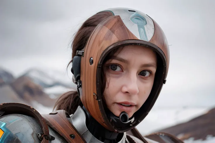 professionally color graded extreme closeup photograph of ((futuristic wood chastity)), faceless robot on glacier, hard focus, depth of field, <lyco:bondage-v11-p20:0.6>