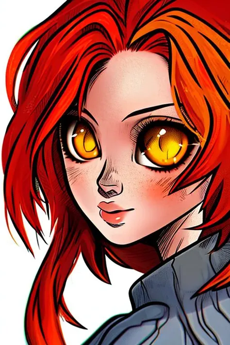 a beautiful picture of Dark Bloom, masterpiece, photorealistic, detailed, 4k, HDR, backlighting, bloom, light, RAW color photo, smooth skin, orange hair, detailed face, yellow eyes, nude, <lora:WinxClubDarkBloom-10:0.9>