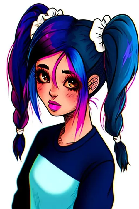 <lyco:kaspi:0.85>,kaspi,1girl,colored hair,twin tails,