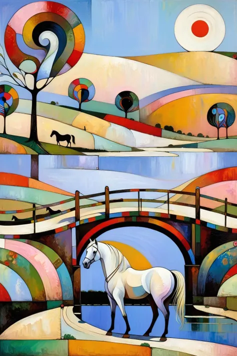 ral-colorswirl,<lora:ral-colorswirl-sdxl:1>,Euan Uglow Style page,<lora:Euan_Uglow_Style:0.8>,
Old road west wind thin horse,small bridge water family,