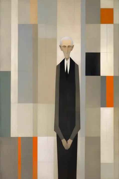 <lora:Euan Uglow Style:1>Euan Uglow Style - portrait of an elderly gentleman professor, wise serene elegant, style refined, minimalist, balance between figurative and abstract art, scenes characterized by serene simplicity, capturing calm serene moments with great clarity, Reduced color palette and abstract human forms, Will Barnet, 16k,