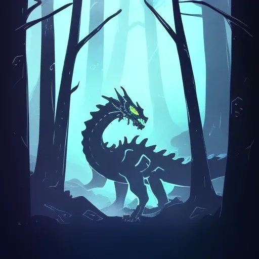 (darkflatartai)++ a dragon in the forest