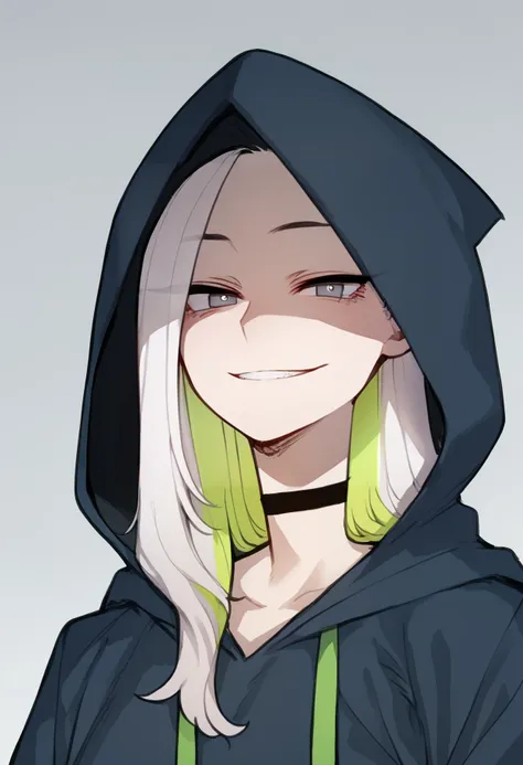 score_9, score_8_up, score_7_up, score_6_up, score_5_up, score_4_up, BREAK
1girl, solo, long hair, colored inner hair, black choker, hoodie, hood, hood up, looking at viewer, light smile
<lora:Ratatatat74XLLocon:1>