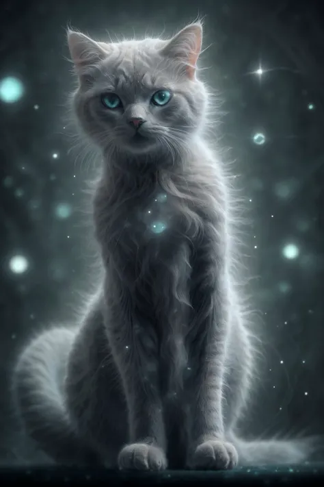 ais ghostly, a cat morph like a foggy haze, transparent fur, in the style of an X-ray, on a dark bokeh background, moody lighting, Milky fog all around <lora:Proto:0.7> Proto, (masterpiece), (realistic), 8k, RAW photo, very wide shot, octane render, unreal engine, volumetrics dtx, (film grain, bokeh, blurry foreground)