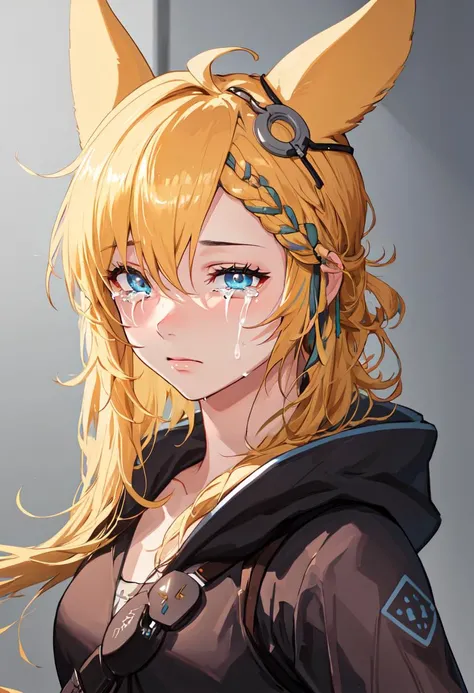 best quality, masterpiece, highres, solo, (kroos_arknights:1.10), crying, sobbing, tears, portrait, looking at viewer, 36 <lora:kroos_arknights:0.80>