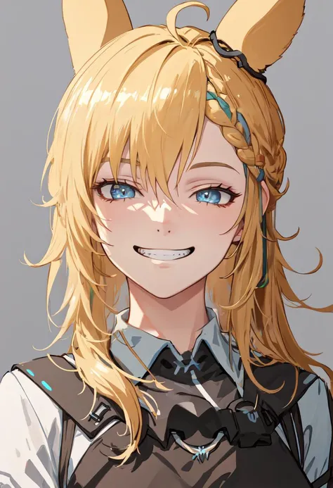 best quality, masterpiece, highres, solo, (kroos_arknights:1.10), evil grin, evil smile, grin, portrait, looking at viewer, 37 <lora:kroos_arknights:0.80>